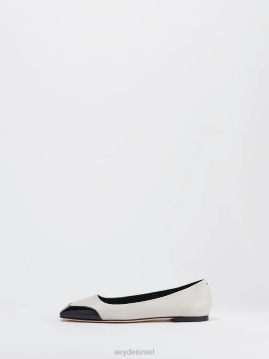 Aeyde קַשׁתִית TN4J185 הַנעָלָה גיר/נאפה שחורה/פטנט