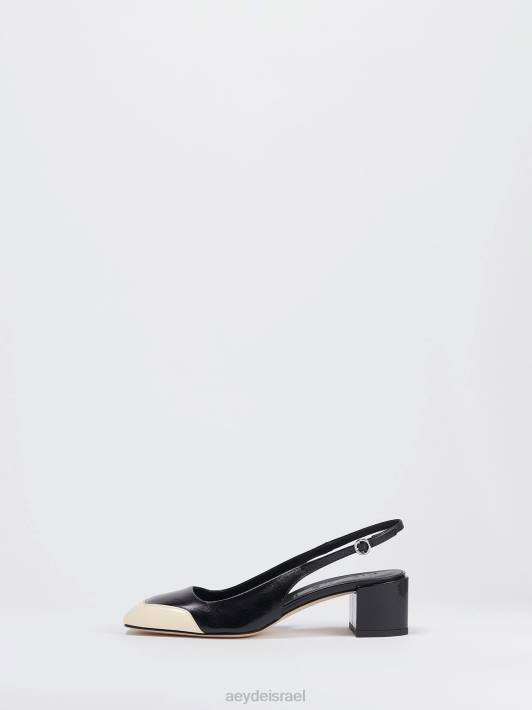 Aeyde אוגוסטה TN4J187 הַנעָלָה נאפה שחור/שמנת/פטנט
